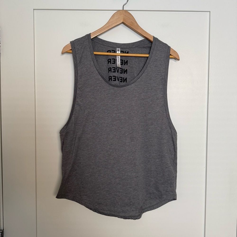 Fabletics Tank Top Womens Sz M Heather Gray Sleeveless Never Never Gym Workout